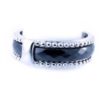 Bague argent chorégraphie céramique noir argenté Bague argent chorégraphie céramique noir argenté