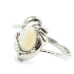 Bague argent déesse opale blanc Bague argent déesse opale blanc