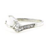 Bague argent déesse opale blanc Bague argent déesse opale blanc