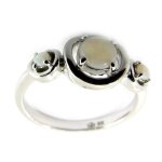 Bague argent déesse opale blanc Bague argent déesse opale blanc