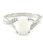 Bague argent déesse opale blanc Bague argent déesse opale blanc