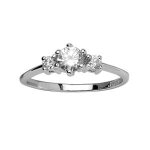 Bague argent rhodié 3 pierres blanches synth Bague argent rhodié 3 pierres blanches synth