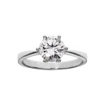 Bague argent rhodi grand diamtre solitaire 6 griffes