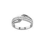 Bague argent rhodié pierres blanches Bague argent rhodié pierres blanches