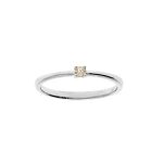 Bague argent rhodi pierre vritable citrine 2, 5mm