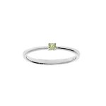 Bague argent rhodi pierre vritable pridot 2, 5mm