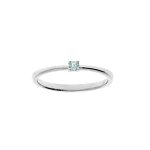 Bague argent rhodi pierre vritable topaze bleu 2, 5mm