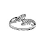 Bague argent rhodié serpent double oxydes blancs Bague argent rhodié serpent double oxydes blancs