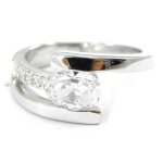 Bague argent  scarlett  blanc