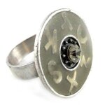 Bague cr�ateur  byzance  gris anthracite