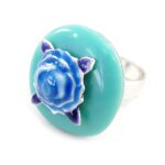 Bague créateur liberty turquoise Bague créateur liberty turquoise