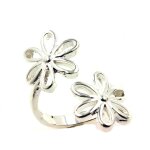 Bague double fleur argent 925. taille rglable