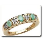 Bague emeraude + topazes argent 925 + plaqué or jaune 18 k Bague emeraude + topazes argent 925 + plaqué or jaune 18 k