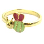 Bague enfant plaqué or abeille rouge vert doré Bague enfant plaqué or abeille rouge vert doré