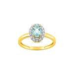 Bague femme - aigue marine - or 18 carats