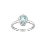 Bague femme - aigue marine - or 18 carats