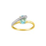 Bague femme - aigue marine - or 18 carats