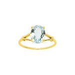 Bague femme - aigue marine - or 18 carats