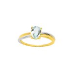 Bague femme - aigue marine - or 18 carats