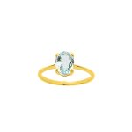 Bague femme - aigue marine - or 9 carats