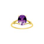 Bague femme - amthyste - or 18 carats