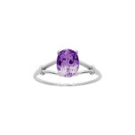 Bague femme - amthyste - or 18 carats