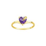 Bague femme - amthyste - or 9 carats