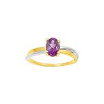 Bague femme - amthyste - or 9 carats