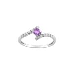 Bague femme - amthyste - or 9 carats