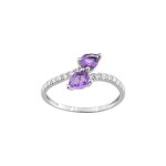 Bague femme - amthyste - or 9 carats