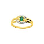 Bague femme - emeraude - or 18 carats - diamant 0, 01 carats Bague femme - emeraude - or 18 carats - diamant 0, 01 carats