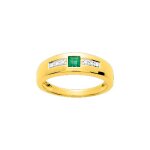 Bague femme - emeraude - or 18 carats - diamant 0, 03 carats Bague femme - emeraude - or 18 carats - diamant 0, 03 carats
