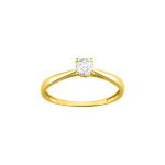 Bague femme - or 18 carats - solitaire - oxyde de zirconium - 0, 3 carats Bague femme - or 18 carats - solitaire - oxyde de zirconium - 0, 3 carats
