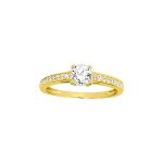 Bague femme - oxyde de zirconium - or 18 carats
