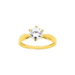 Bague femme - oxyde de zirconium - or 9 carats