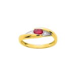 Bague femme - rubis - or 18 carats - diamant 0, 02 carats Bague femme - rubis - or 18 carats - diamant 0, 02 carats