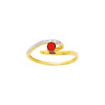Bague femme - rubis - or 18 carats - diamant 0, 02 carats Bague femme - rubis - or 18 carats - diamant 0, 02 carats