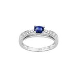 Bague femme - saphir - or 18 carats - diamant