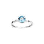 Bague femme - topaze et or 18 carats - diamant 0, 02 carats