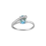 Bague femme - topaze et oxyde de zirconium - or 18 carats Bague femme - topaze et oxyde de zirconium - or 18 carats
