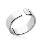 Bague jonc ouvert femme - argent massif 925 / 1000 rhodi