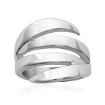 Bague large femme griffes - acier inoxydable - contemporaine