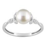 Bague perle femme - oxyde de zirconium - argent 925 Bague perle femme - oxyde de zirconium - argent 925