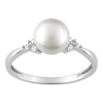 Bague perle femme - oxyde de zirconium - argent 925 Bague perle femme - oxyde de zirconium - argent 925