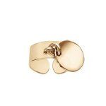 Bague plaqu or 7mm lisse anneau pastille ronde 13mm