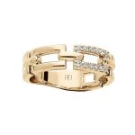 Bague plaqu or anneau rectangles evids et oxydes blancs sertis