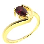 Bague plaqu or  clin  rouge