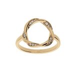 Bague plaqué or cercle torsade oxydes blancs Bague plaqué or cercle torsade oxydes blancs