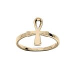 Bague plaqu or croix lisse