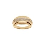 Bague plaqu or jonc avec oxydes blancs sertis